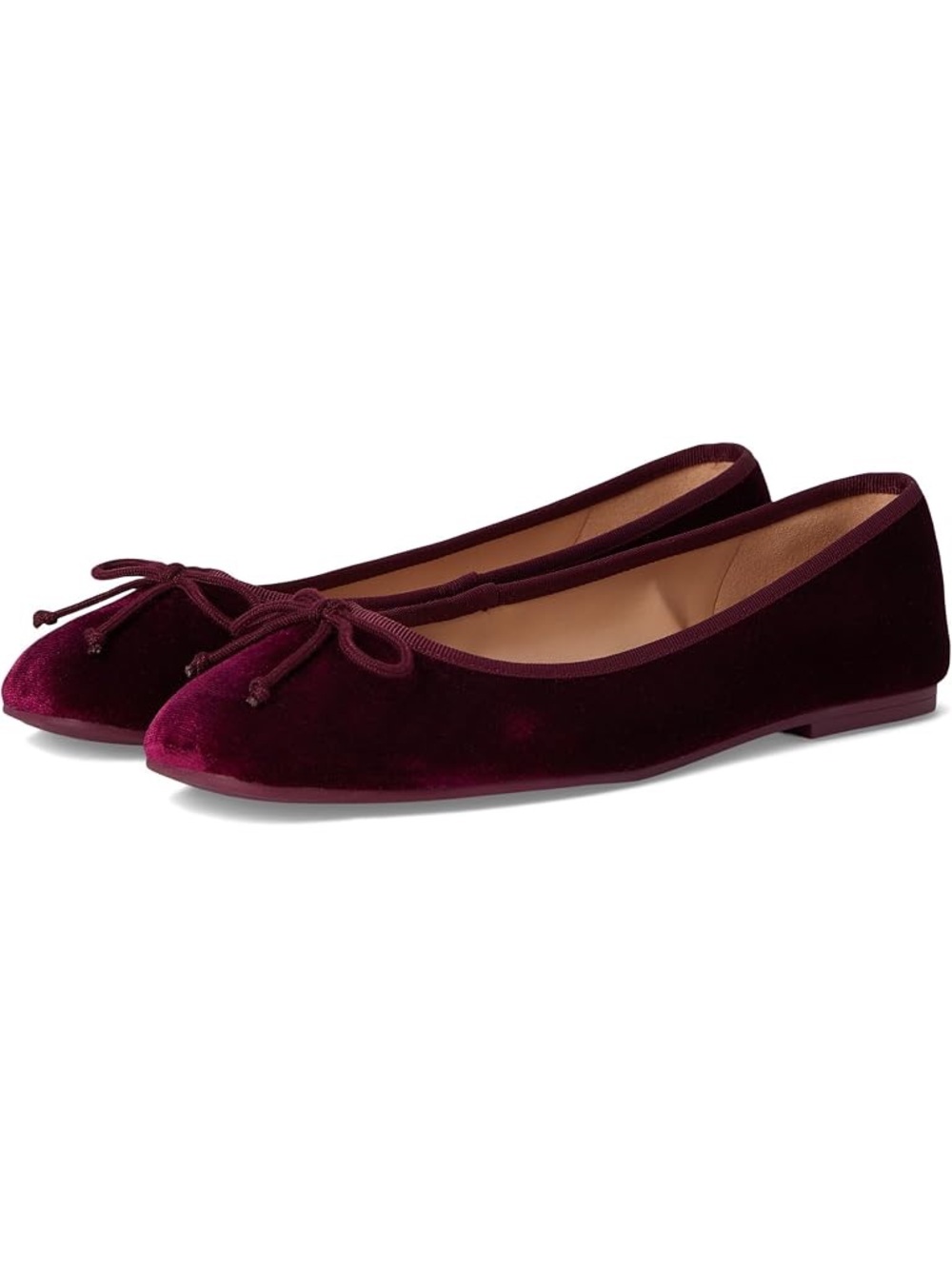 New Naturalizer Pointed Velvet Ballet Flats in Burgundy